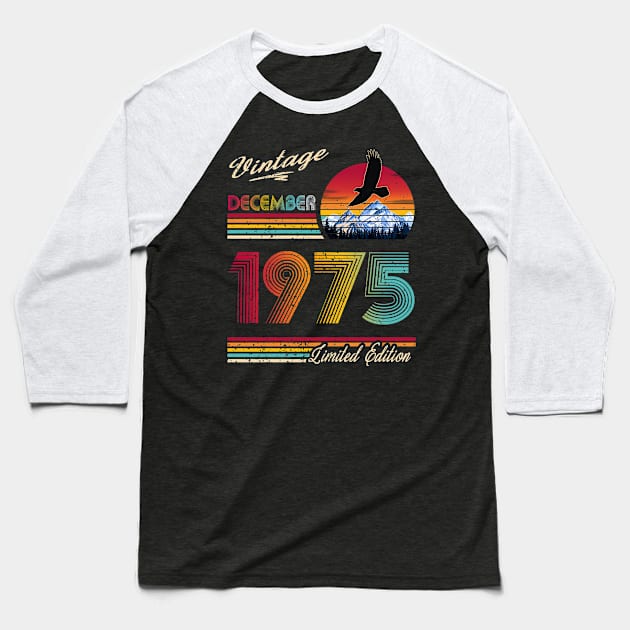 December 1975 Birthday Baseball T-Shirt by Green Splash